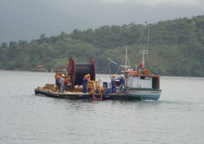 Cabo submarino Ilha da Caiera - Preparação de Lançamento de Cabos